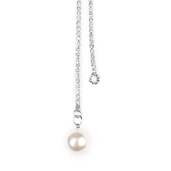 Silver Dual Chain Lariat Necklace - Picture 5 of 7